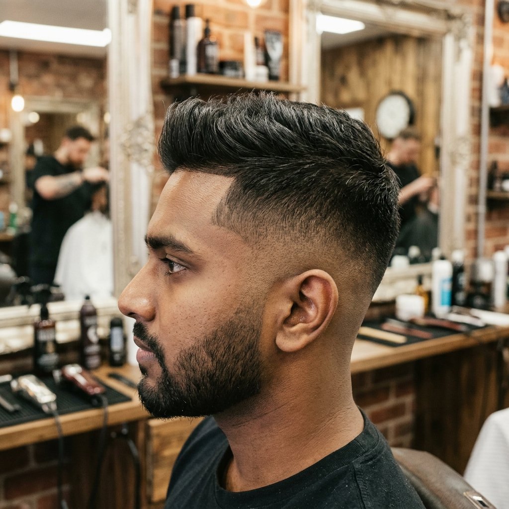 Precision men's fade haircut by Sajeesh MK