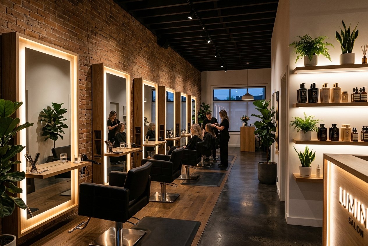 Sajeesh MK Premium Hair Salon Interior